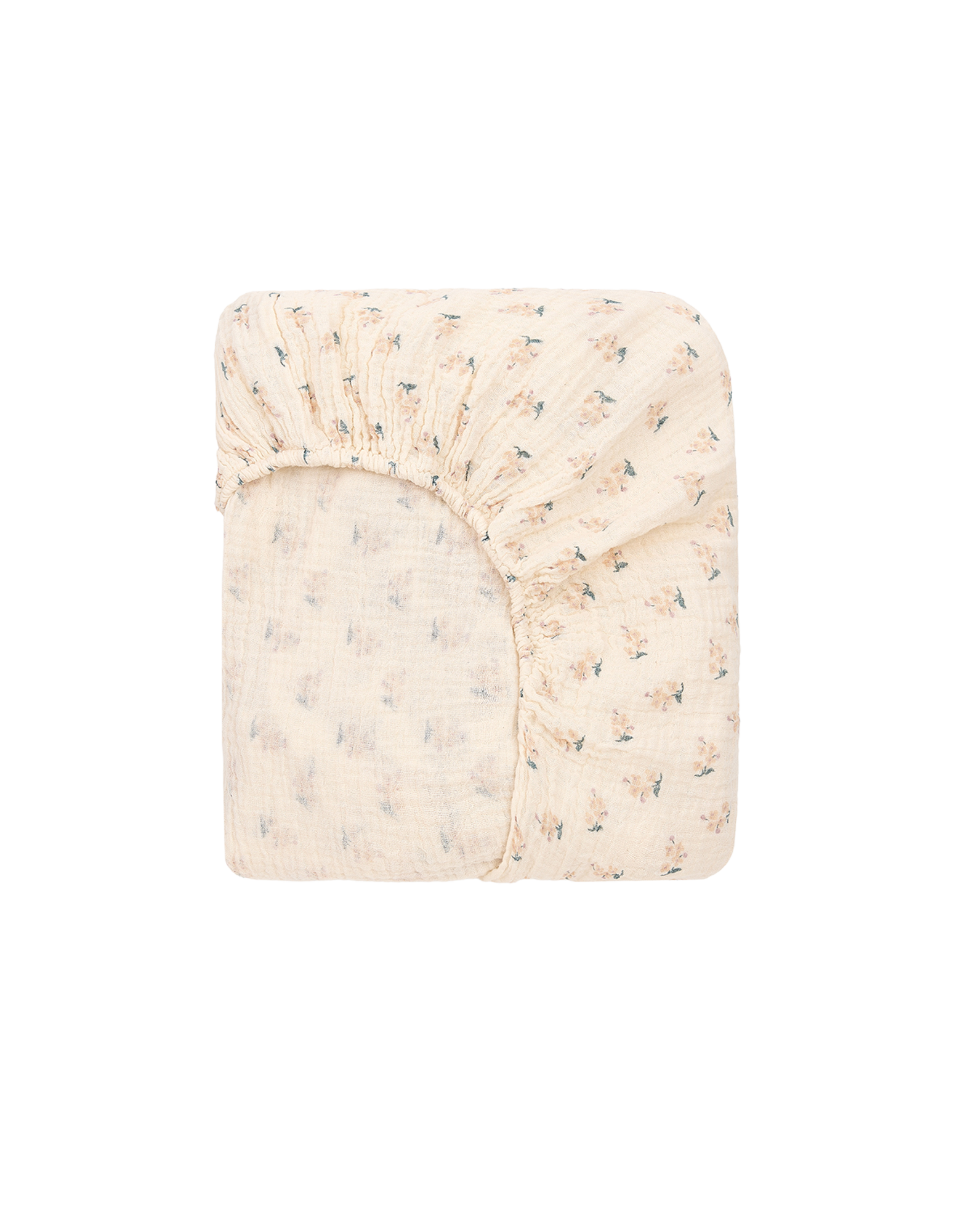 Baby fitted sheet in washed double muslin Wabi-Sabi