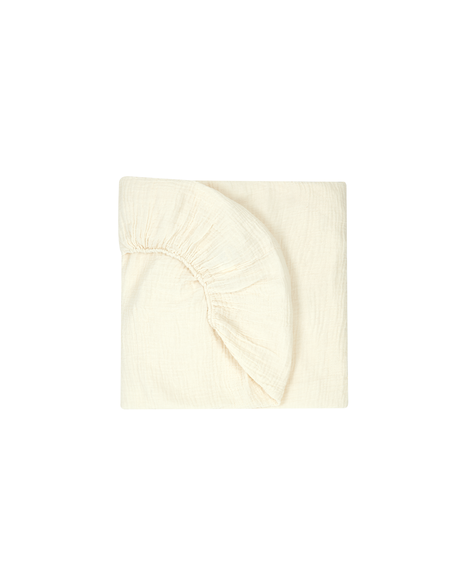 Baby fitted sheet in washed double muslin Wabi-Sabi