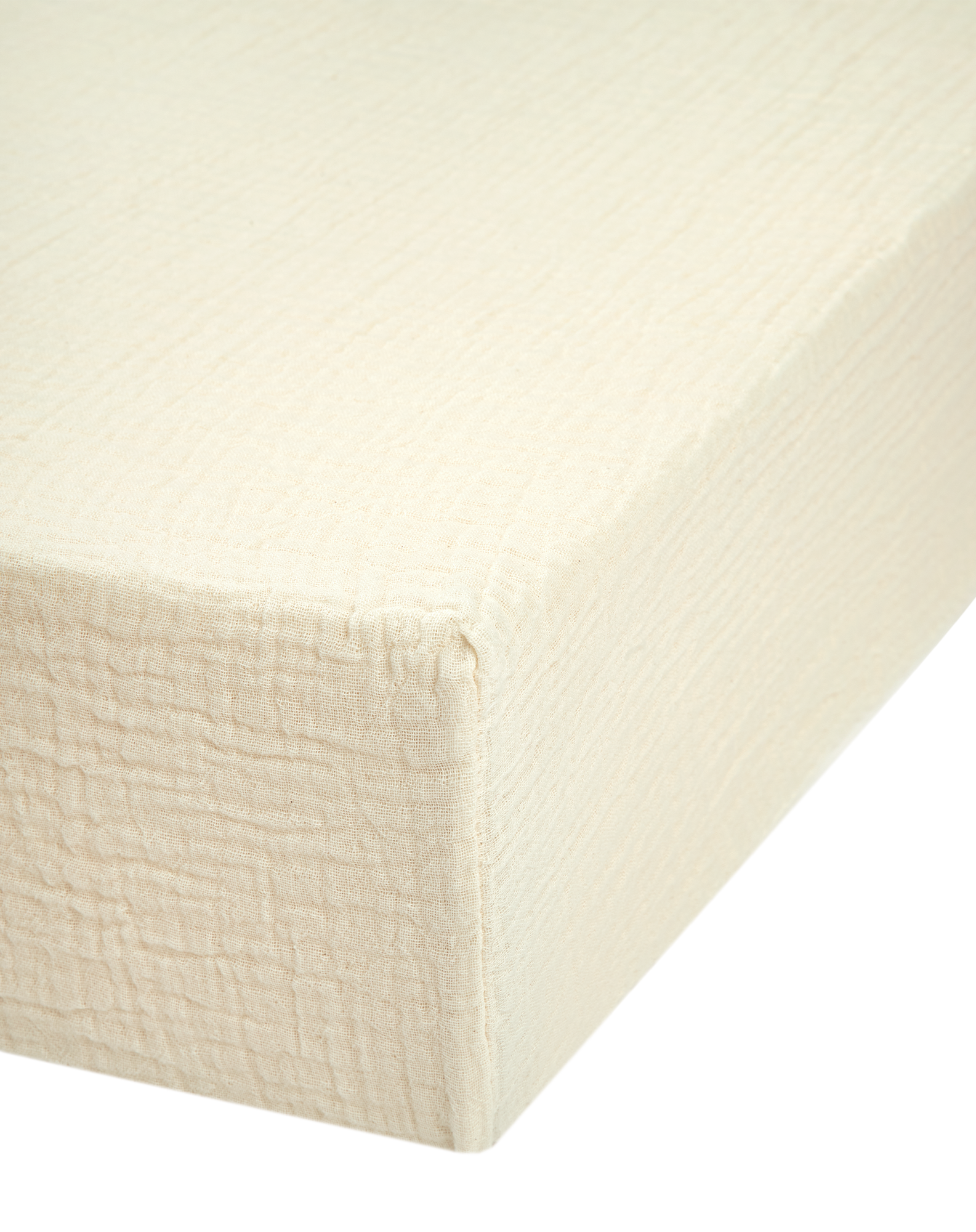 Baby fitted sheet in washed double muslin Wabi-Sabi