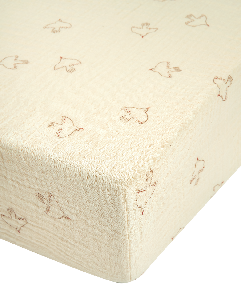 Baby fitted sheet in washed double muslin Wabi-Sabi