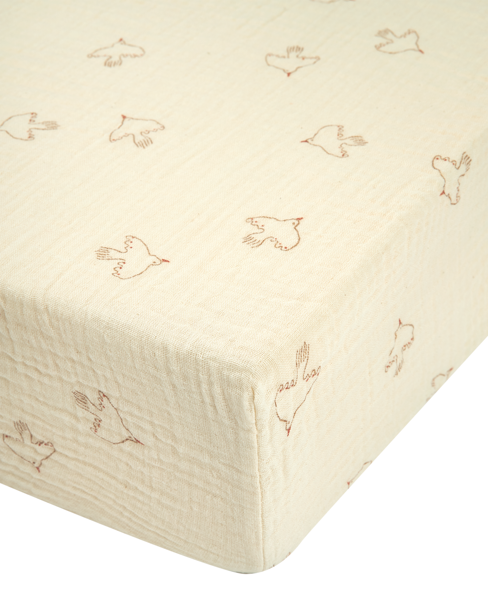 Baby fitted sheet in washed double muslin Wabi-Sabi