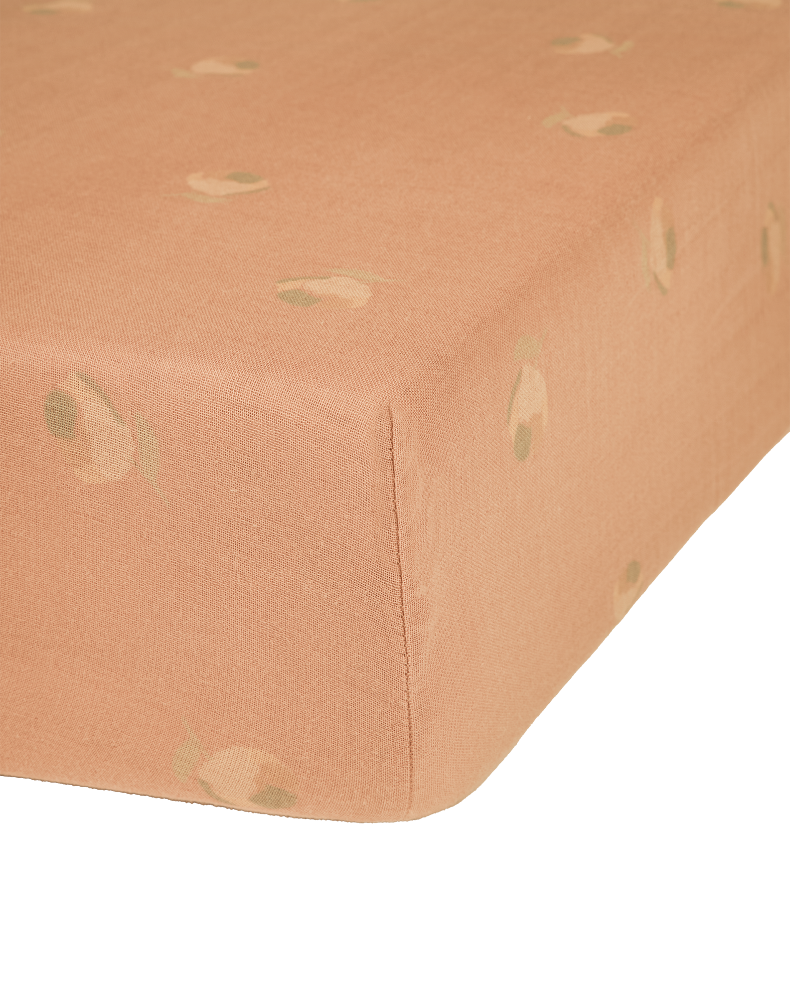 Baby fitted sheet in washed double muslin Wabi-Sabi