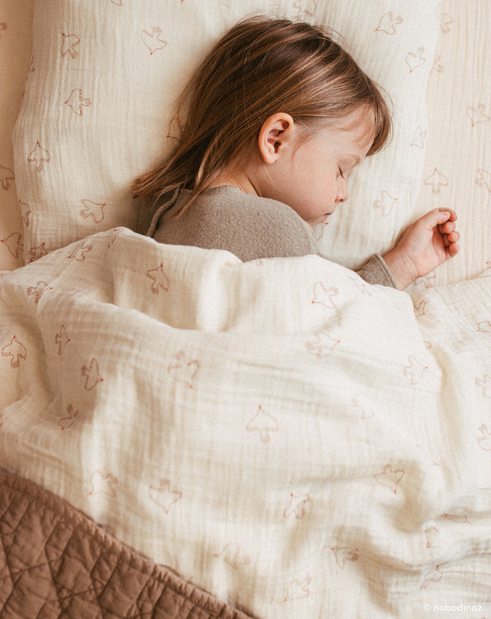 Kid duvet cover set in washed double muslin Wabi-Sabi