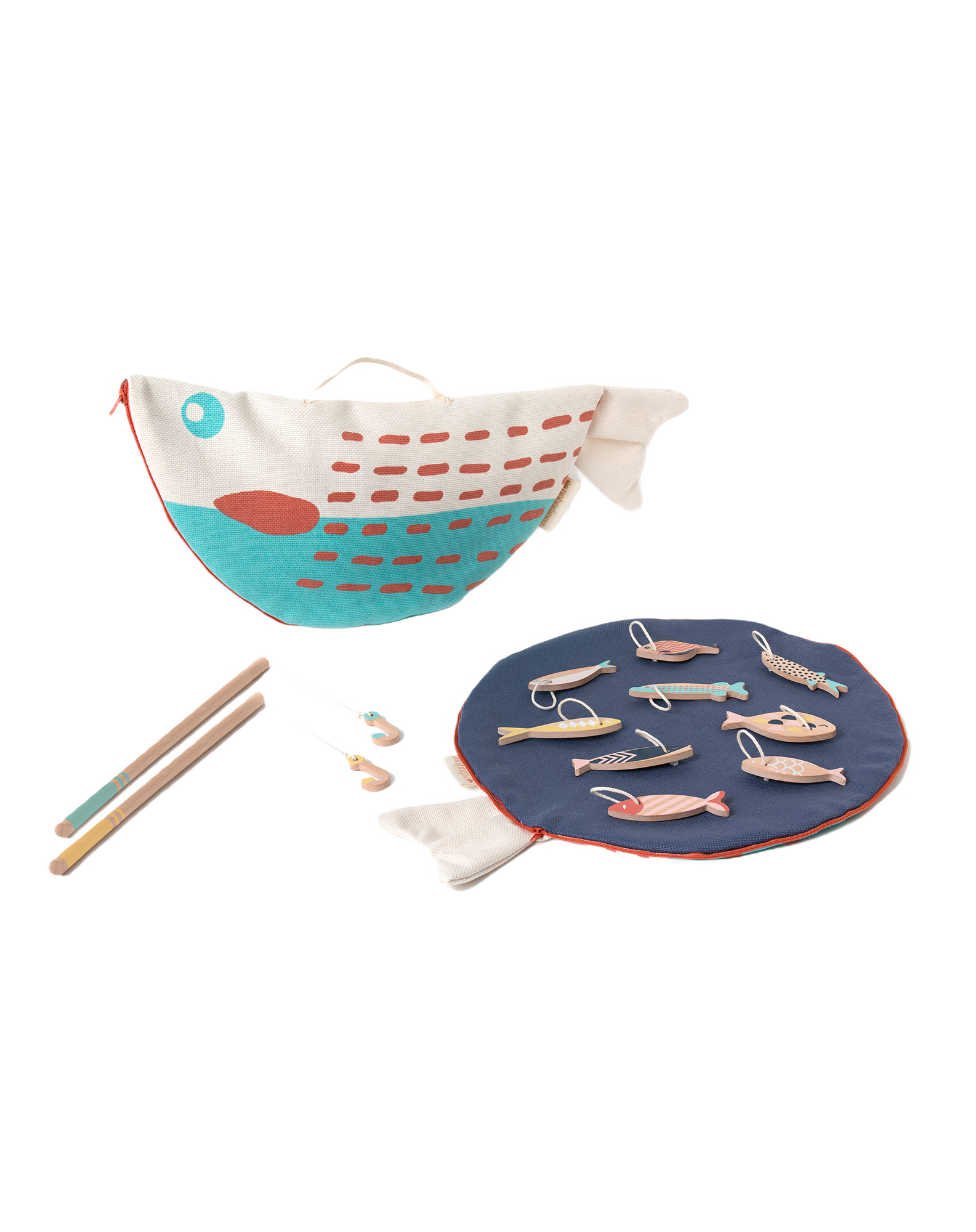 Jeu de pêche en bois