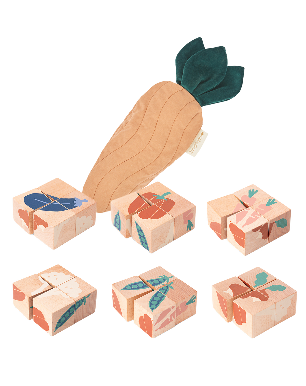 Cubes en bois veggies