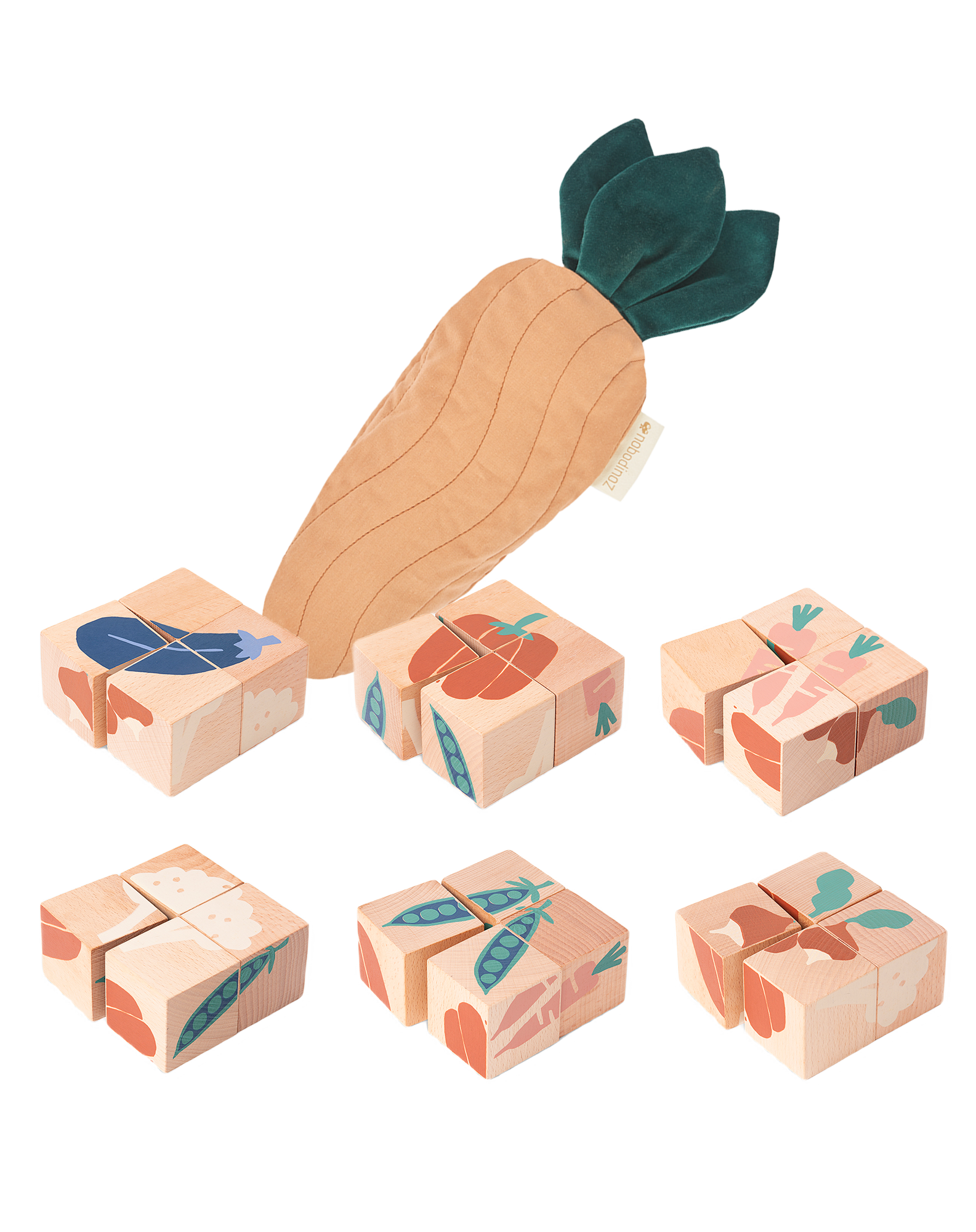 Cubes en bois veggies