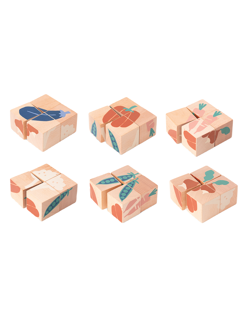 Cubes en bois veggies