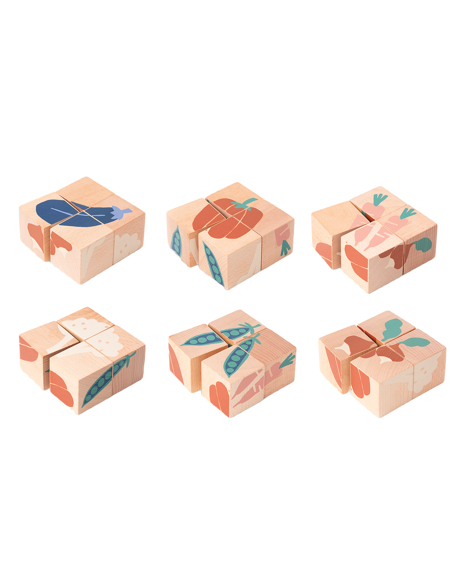 Cubes en bois veggies