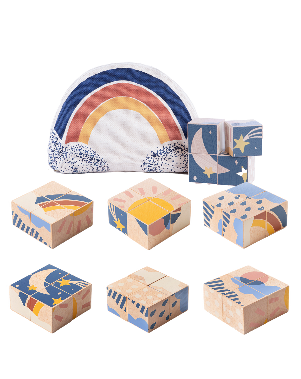 Weather wooden cubes