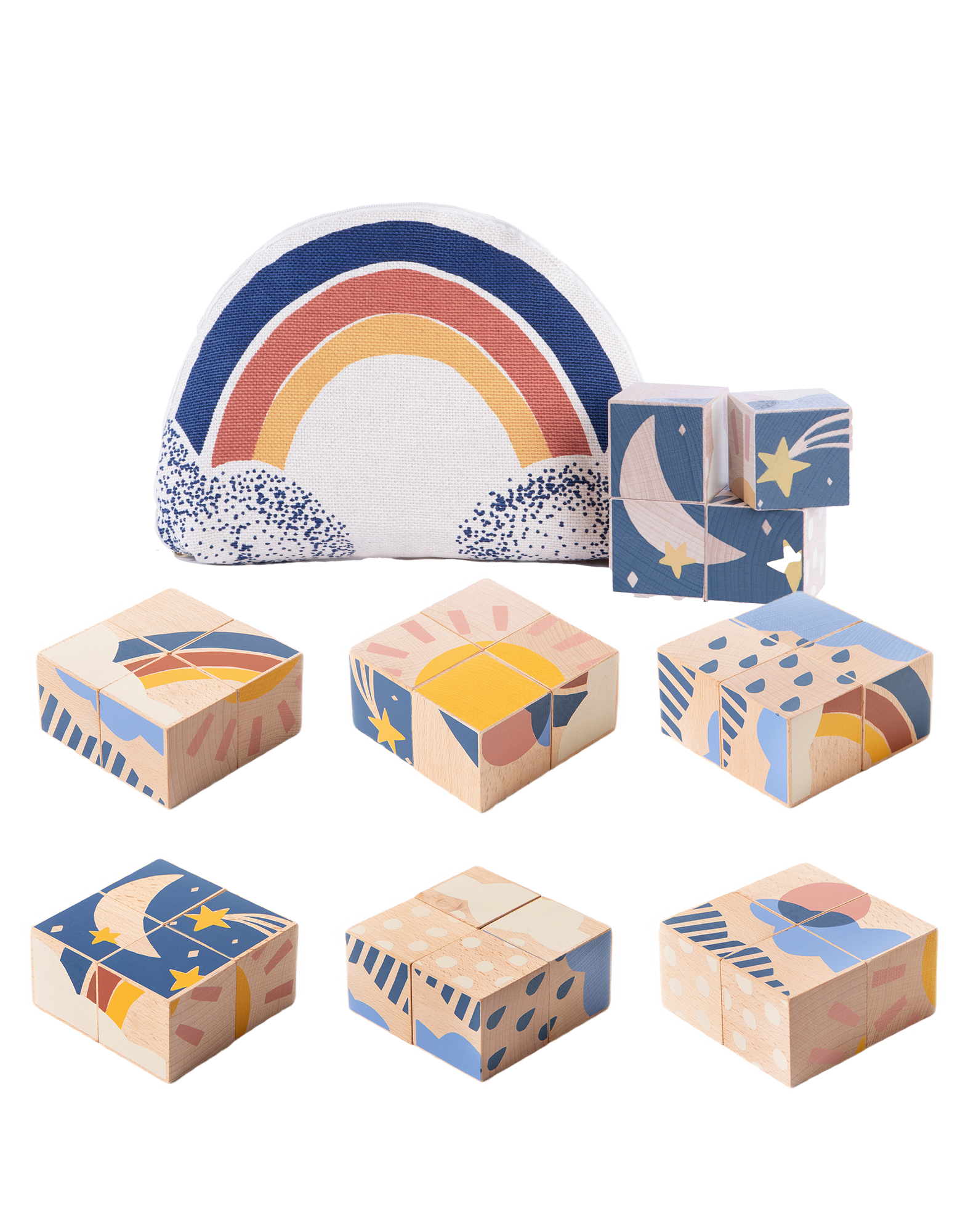 Weather wooden cubes