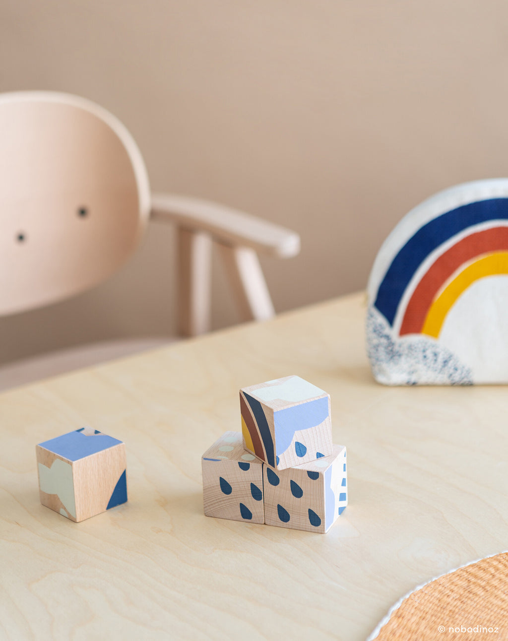 Weather wooden cubes