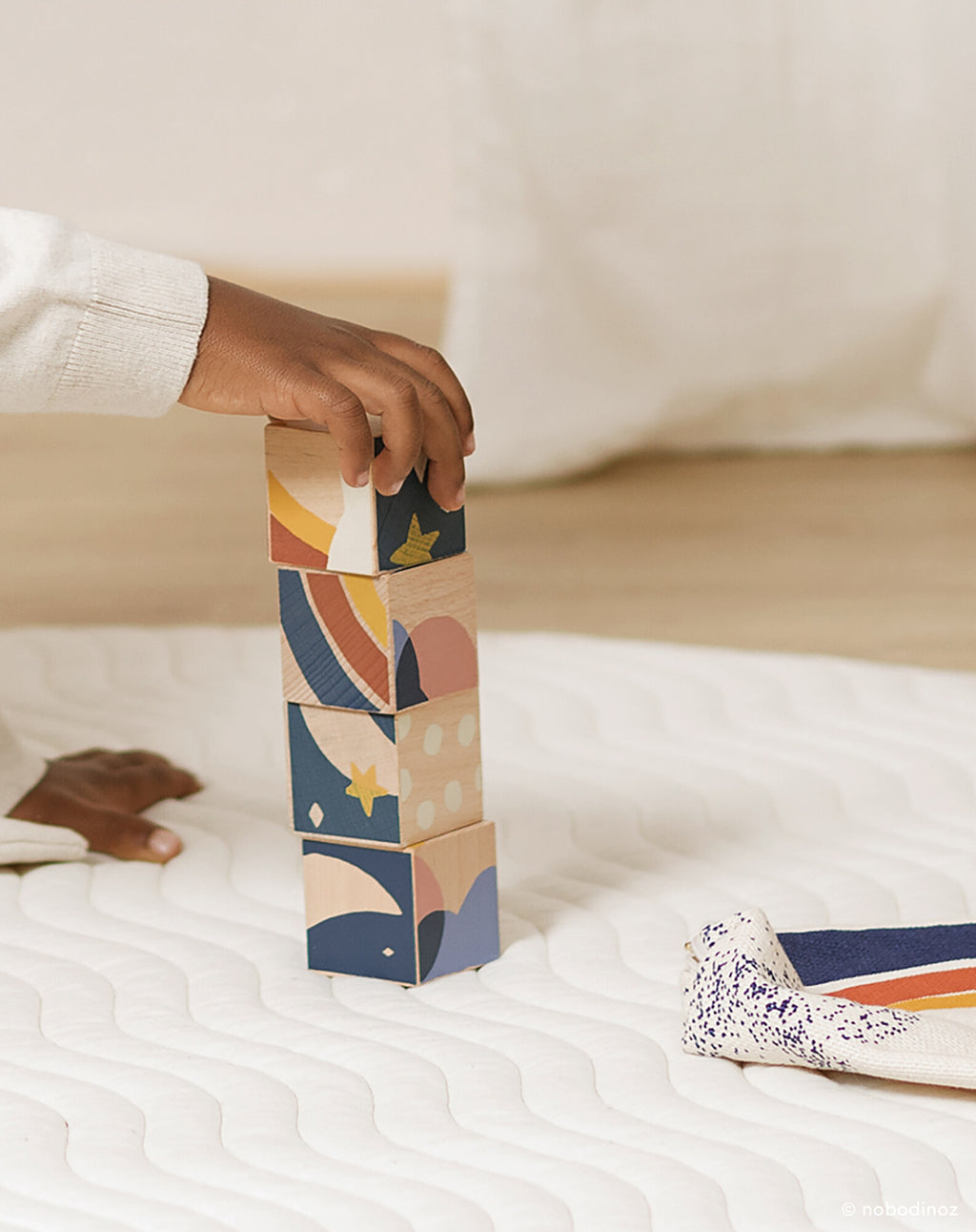 Weather wooden cubes