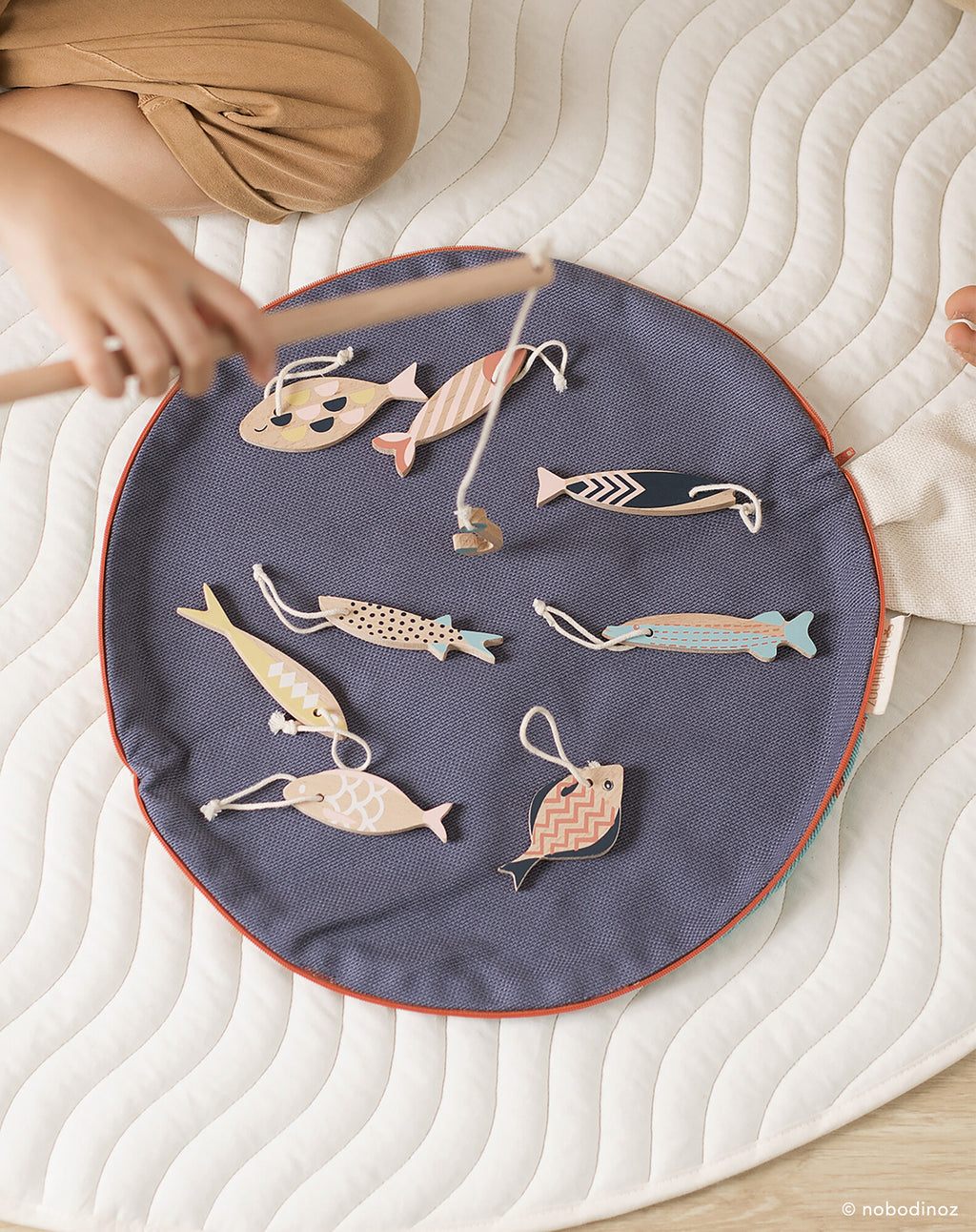 Wooden fishing game