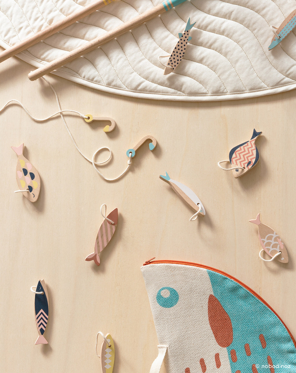 Wooden fishing game