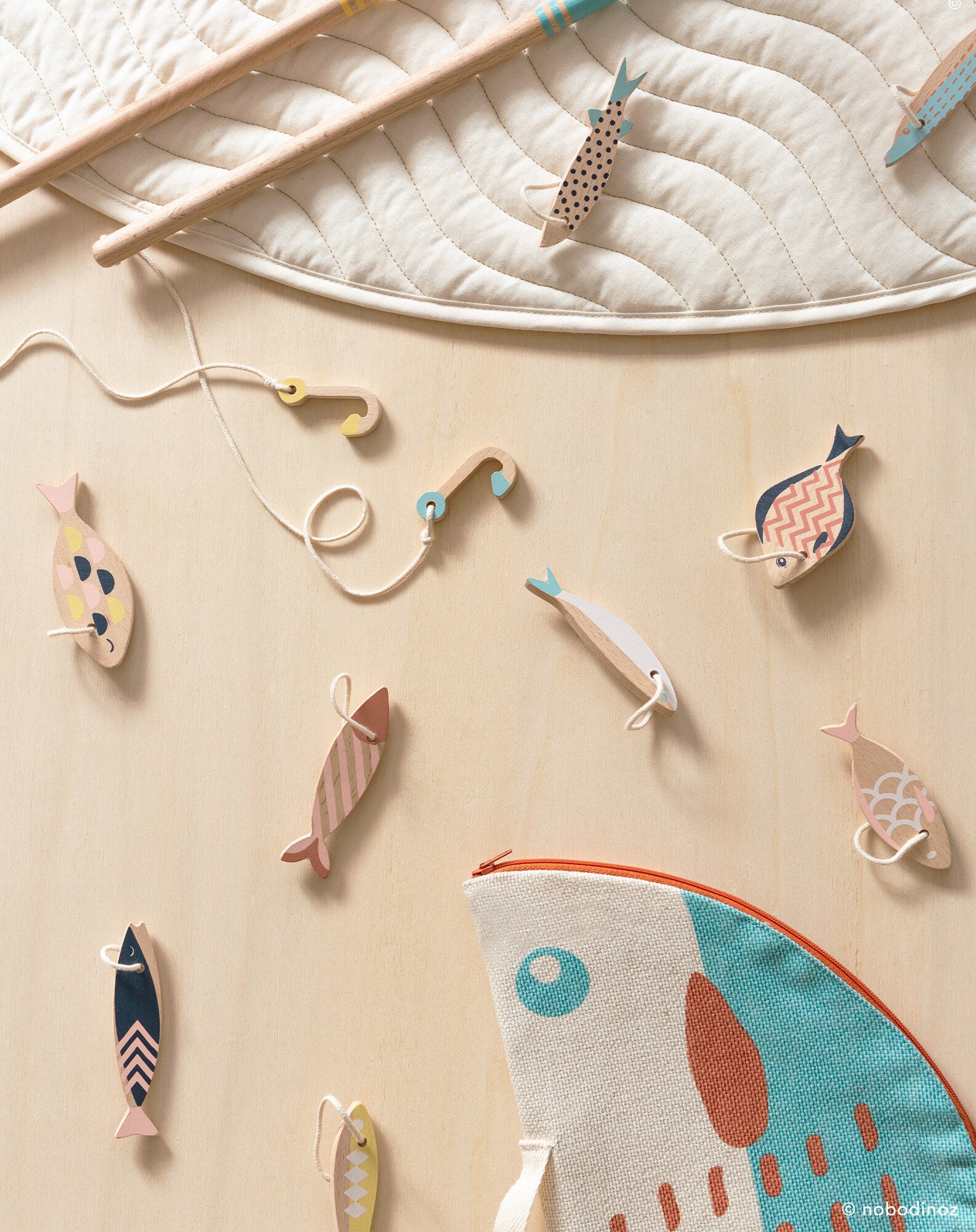 Jeu de pêche en bois