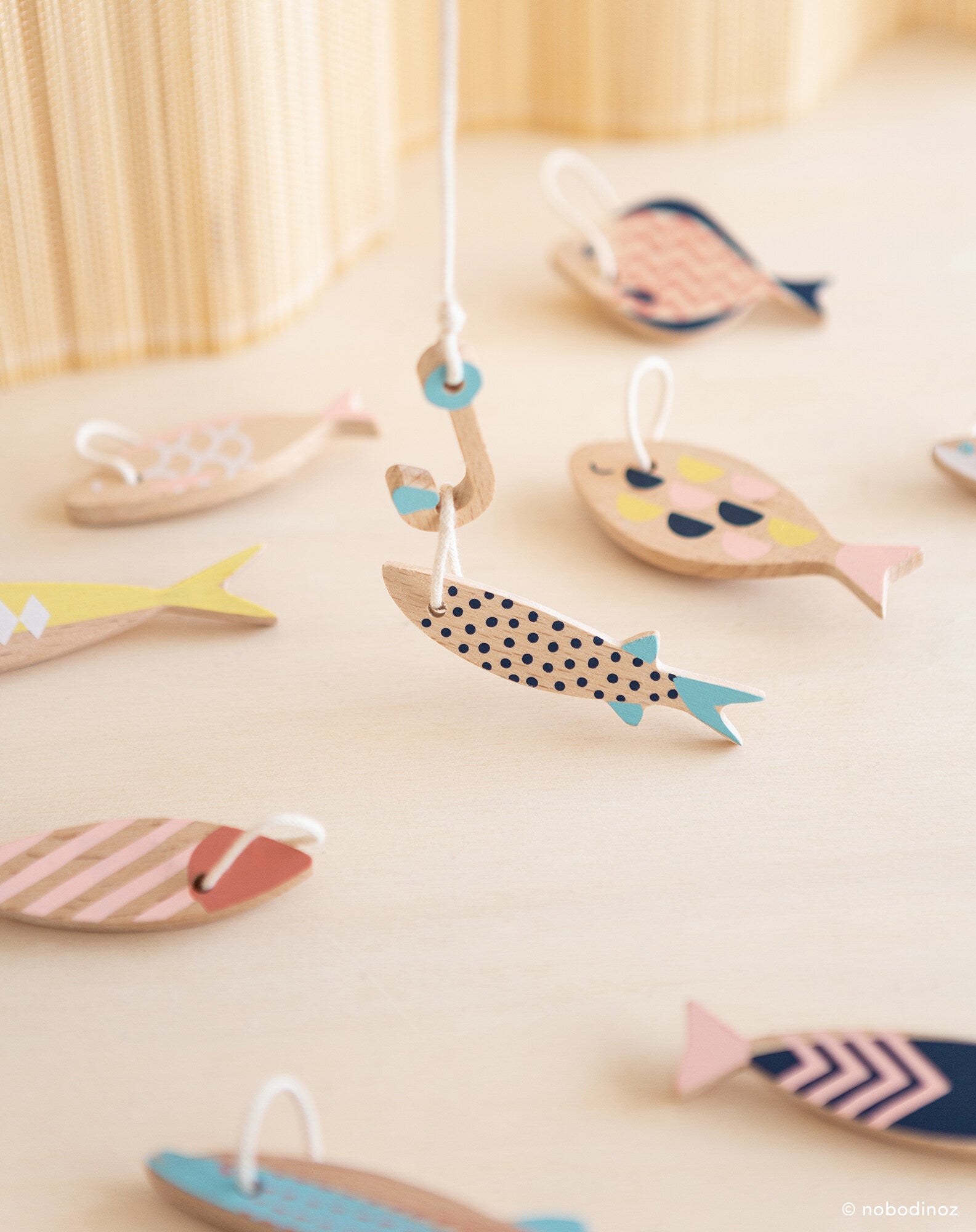 Wooden fishing game