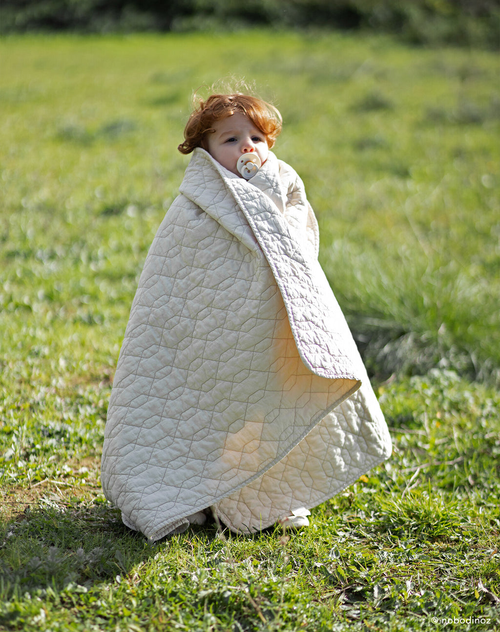 Quilted blanket in washed cotton Wabi-Sabi