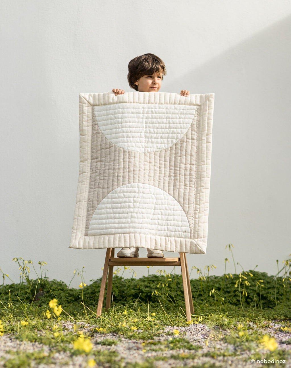 Plaid matelassé moon en lin français