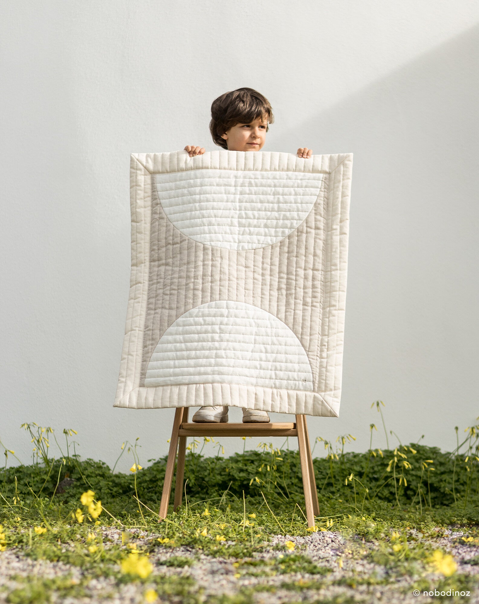 Plaid matelassé moon en lin français