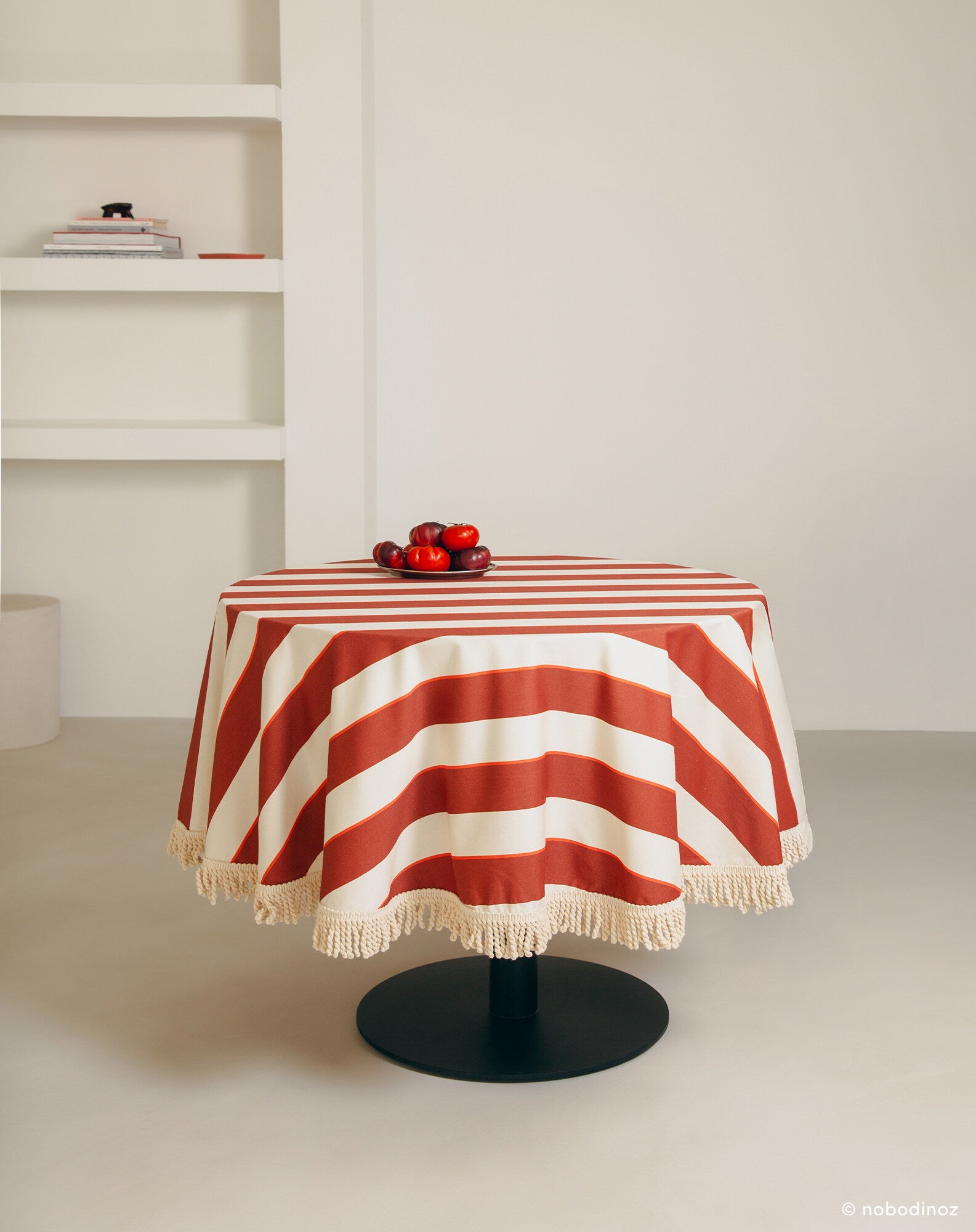 Nappe ronde avec franges 160 cm