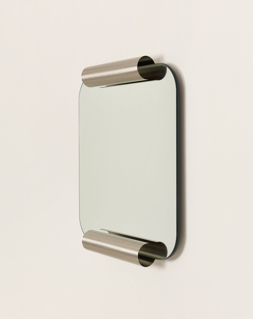 Brushed stainless steel Roll mirror