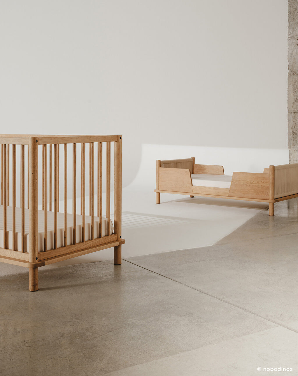 Conjunto de cama junior de roble macizo + 2 barreras de seguridad Latitude