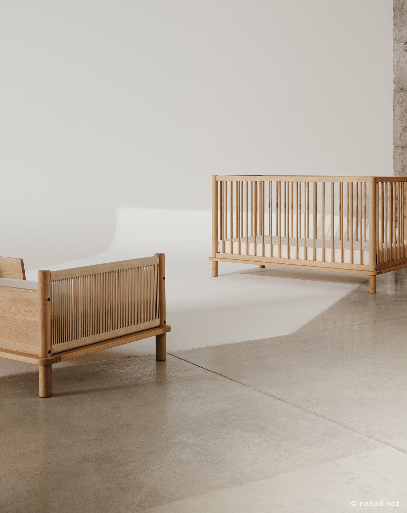 Ensemble lit bébé + extension lit junior - chêne massif Latitude