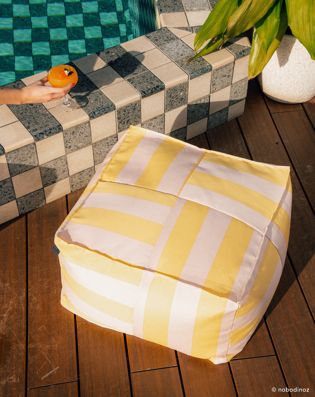 Pouf d'extérieur ottoman - taille adulte - Otto