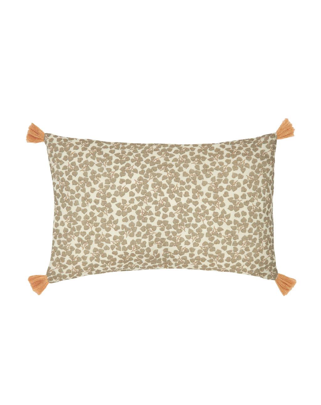 Tassel rectangular cushion in washed double muslin Wabi-Sabi