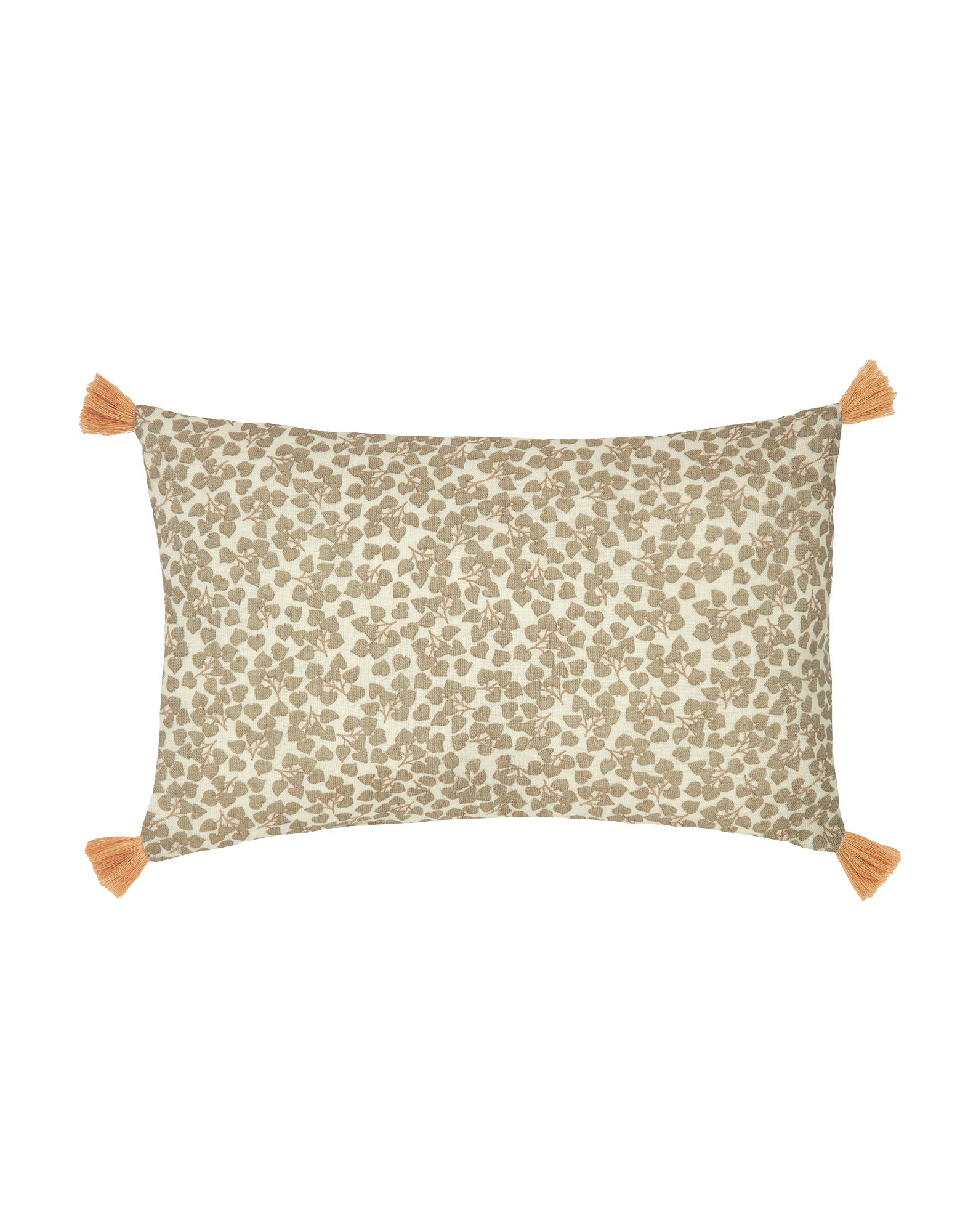 Tassel rectangular cushion in washed double muslin Wabi-Sabi