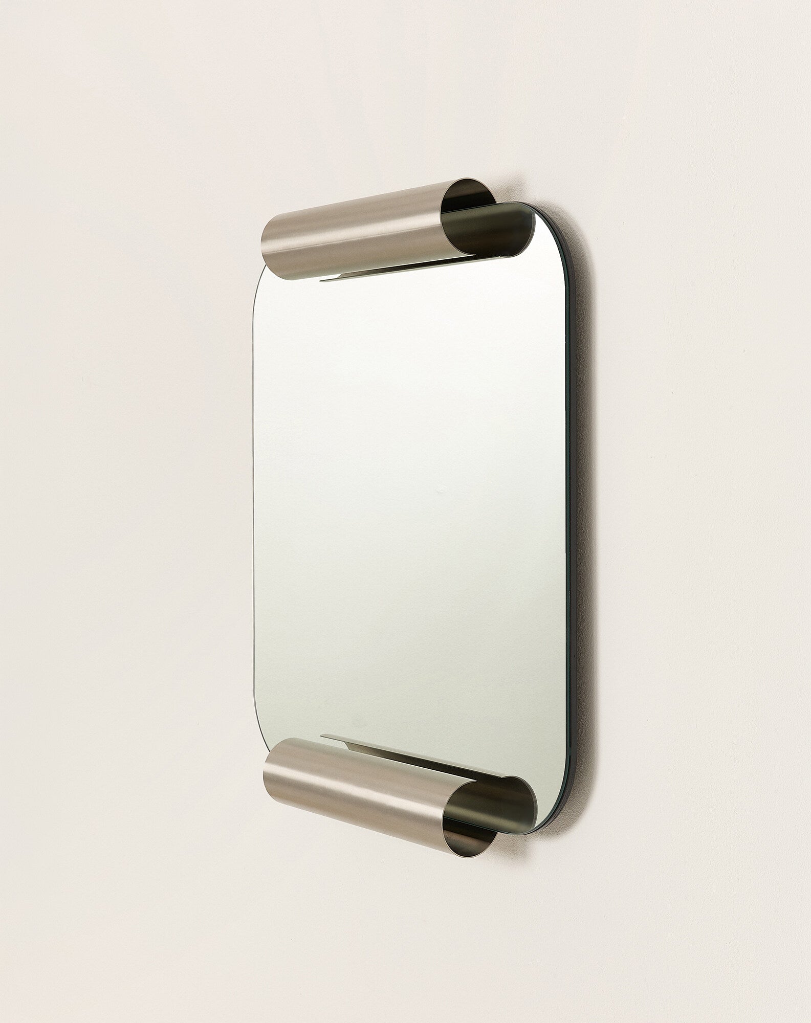 Brushed stainless steel Roll mirror